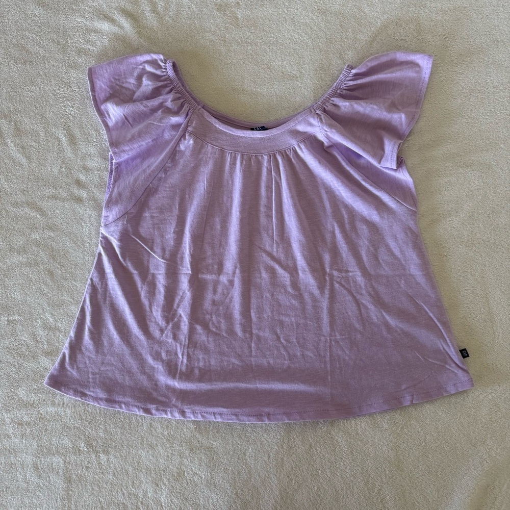 GAP Lilac Flutter-Sleeve T-Shirt - Picture 2 of 4
